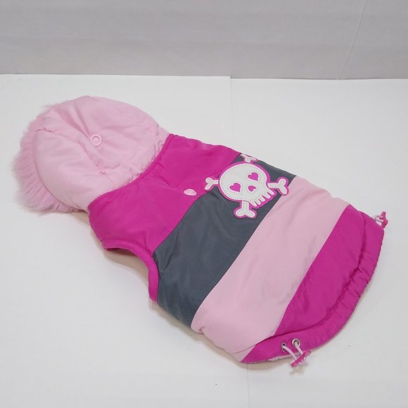 Simple Dog Small Christmas Outfits Puffer Hoodie Snowflake Skirt Scarfs - Picture 5 of 10